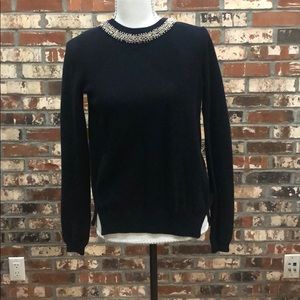 Too shop sweater with beaded neck